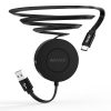 AGVEE USB C Charger Cable Mountable One Way Retractable 3A Fast Charging Cord, Pocket-Sized
