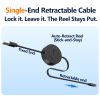AGVEE USB C Charger Cable Mountable One Way Retractable 3A Fast Charging Cord, Pocket-Sized
