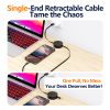 AGVEE USB C Charger Cable Mountable One Way Retractable 3A Fast Charging Cord, Pocket-Sized