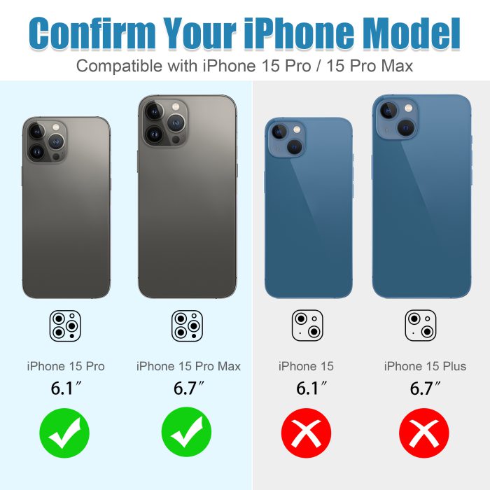 AGVEE 3+3 6 Pack for iPhone 15 Pro 6.1" / 15 Pro Max 6.7" Camera Lens Cover Protector, Bling Diamond & Bling Glitter Metal Ring 9H Tempered HD Glass Camera Cover Protector Film, Bling-Black