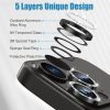AGVEE 3+3 6 Pack for iPhone 15 Pro 6.1" / 15 Pro Max 6.7" Camera Lens Cover Protector, Bling Diamond & Bling Glitter Metal Ring 9H Tempered HD Glass Camera Cover Protector Film, Bling-Black