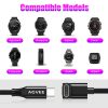 AGVEE 2 Pack 90 Degree Angled Braided USB C Charger Cable Charing Cord for Garmin Watch