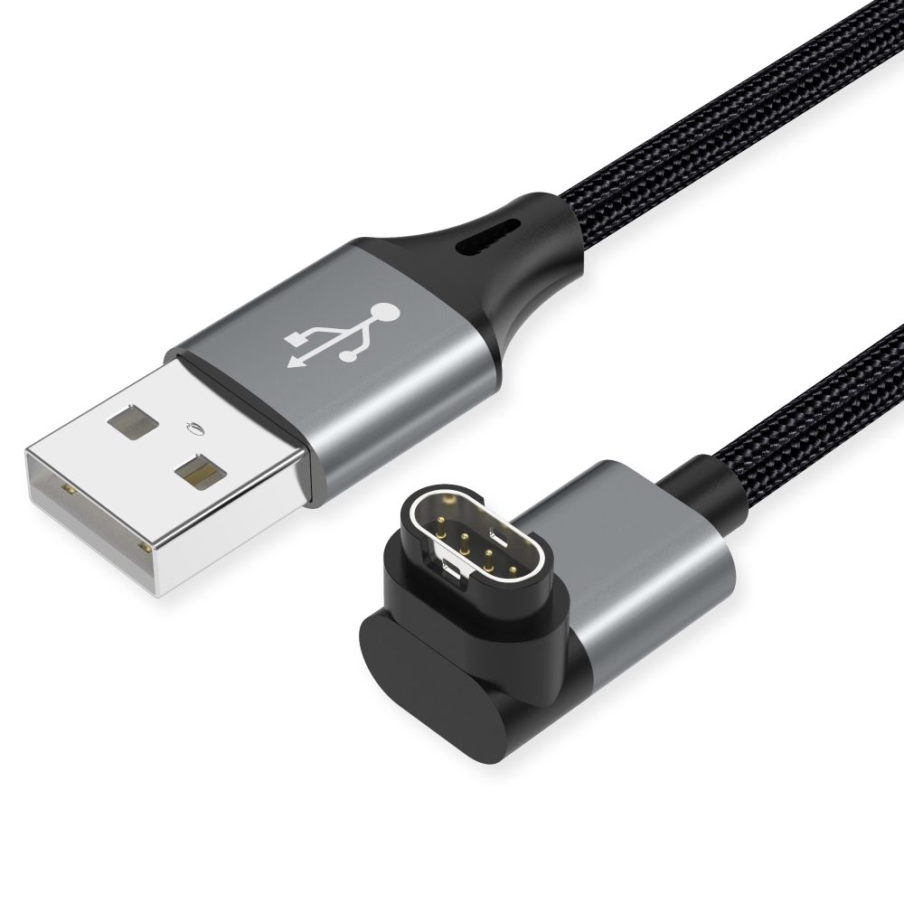 AGVEE 2 Pack Charger Cable for Garmin Watch, L-Shape Braided Charging Cord