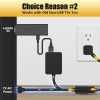 AGVEE 1.6ft Splitter Power Cable with Dual USB Extender for TV Stick (FireStick) & Led Light Strips, Black