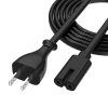 AGVEE 5ft TV Power Cord,  Concise I-Shaped IEC C7 UL Listed 2-Prong AC Power Cable IEC C7 C8 Compatible with Samsung LG Sony Insignia Apple TV LCD LED, Vizio Roku JBL Partybox, Black