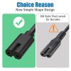 AGVEE 5ft TV Power Cord,  Concise I-Shaped IEC C7 UL Listed 2-Prong AC Power Cable IEC C7 C8 Compatible with Samsung LG Sony Insignia Apple TV LCD LED, Vizio Roku JBL Partybox, Black