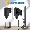 AGVEE 5ft TV Power Cord, 90 Degree Angled L-Shaped UL Listed 2-Prong AC Power Cable IEC C7 C8 Compatible with Samsung LG Sony Insignia Apple TV LCD LED, Vizio Roku JBL Partybox, Black