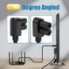 AGVEE 5ft TV Power Cord, 90 Degree Angled L-Shaped UL Listed 2-Prong AC Power Cable IEC C7 C8 Compatible with Samsung LG Sony Insignia Apple TV LCD LED, Vizio Roku JBL Partybox, Black