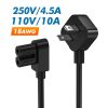 AGVEE 5ft TV Power Cord, 90 Degree Angled L-Shaped UL Listed 2-Prong AC Power Cable IEC C7 C8 Compatible with Samsung LG Sony Insignia Apple TV LCD LED, Vizio Roku JBL Partybox, Black
