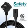 AGVEE 5ft TV Power Cord, 90 Degree UL Listed 18AWG 2-Prong Square AC Power Cable IEC C7 C8 Replacement for Samsung LG Sony Insignia Apple TV LCD LED, Vizio Roku JBL Partybox, Black