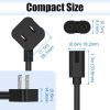 AGVEE 5ft TV Power Cord, 90 Degree UL Listed 18AWG 2-Prong Square AC Power Cable IEC C7 C8 Replacement for Samsung LG Sony Insignia Apple TV LCD LED, Vizio Roku JBL Partybox, Black